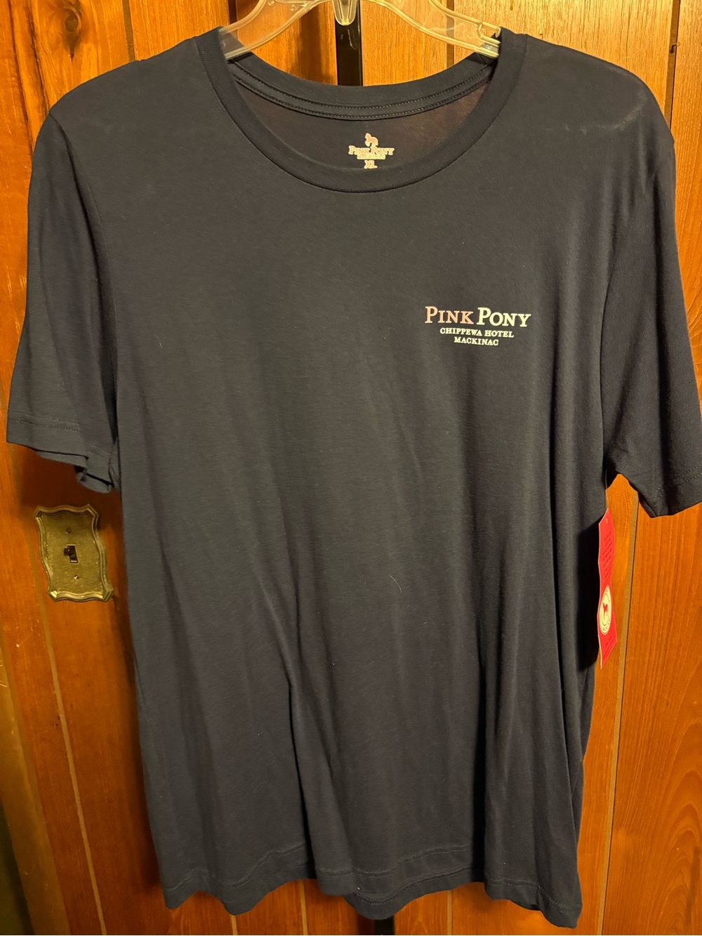 Short Sleeve Tee in Navy Pink Pony Mackinac